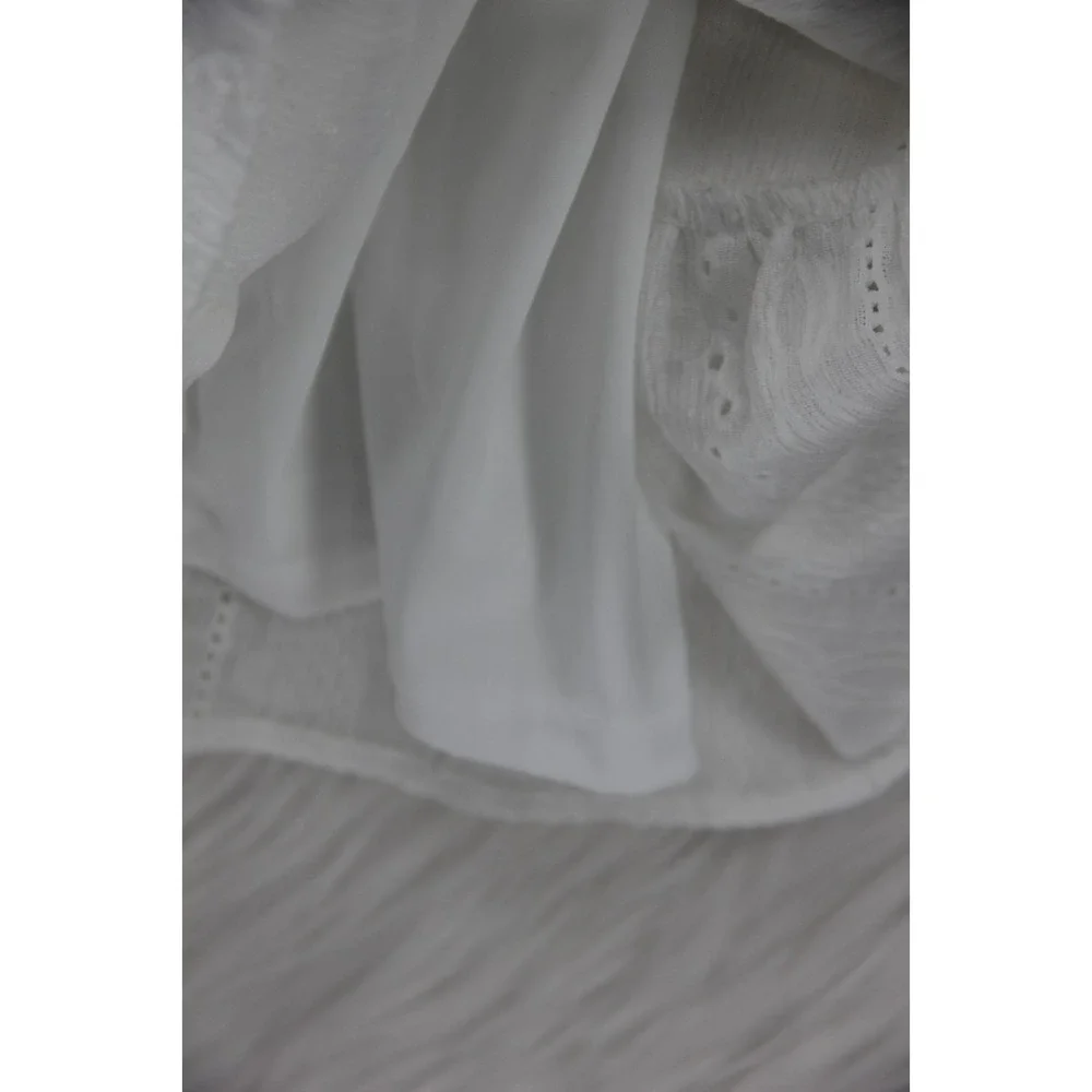 The Childrens Place White Eyelet Cutout Dress Size 16 XXL Ruffle Preppy Minimal